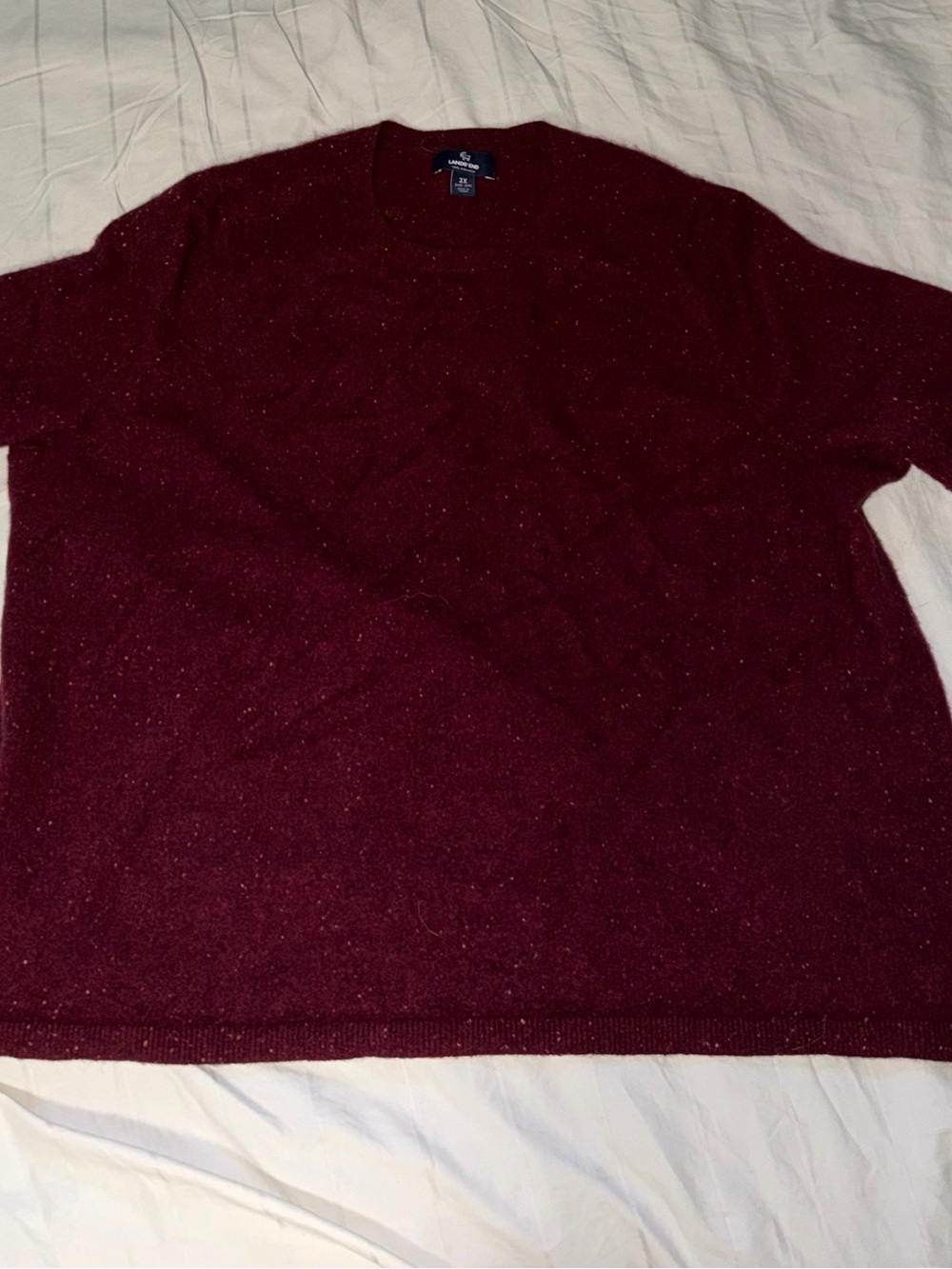Lands' End Women's Crewneck cashmere Sweater in Deep Burgundy